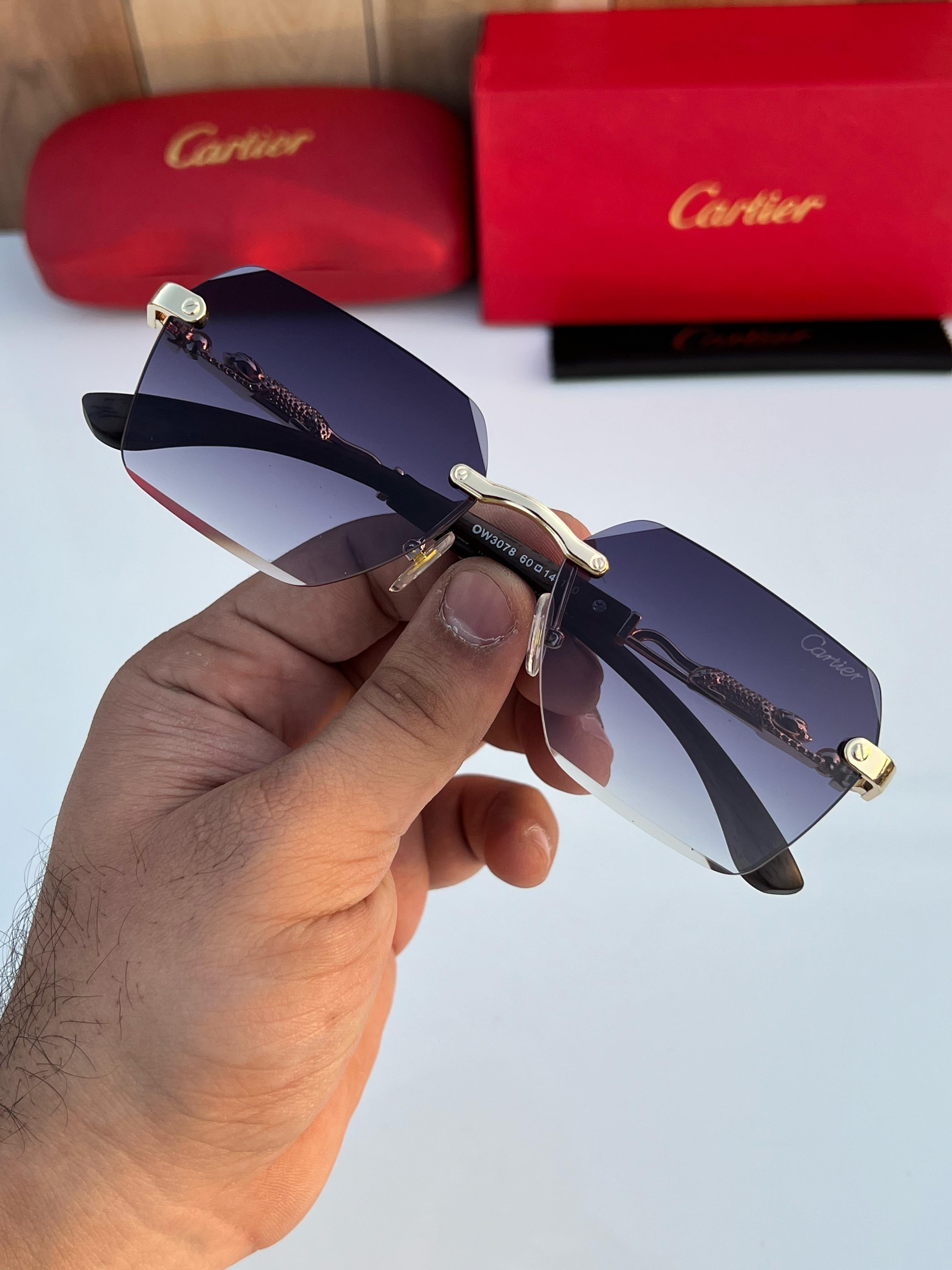 Cart_ier 3078 gold blue sunglass